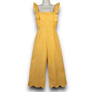 Lush Yellow Eyelet Jumpsuit